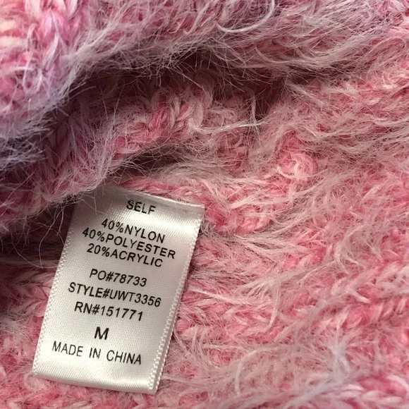 LELIS Collection Size Medium Pink Cable Knit Women's Sweater Long Sleeve. - Picture 4 of 8